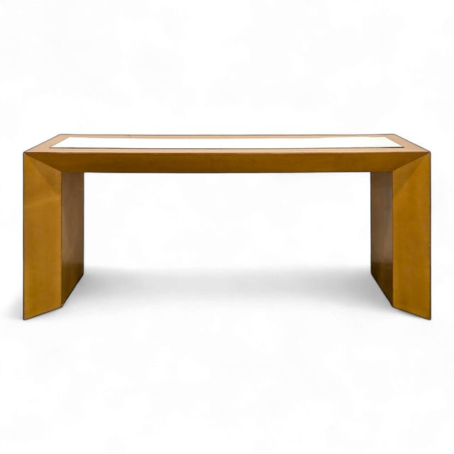 Console Table with Maple Veneer, 1980s For Sale