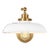 Chapman & Myers by Visual Comfort Studio Wellfleet Single Arm Wide Task Sconce, Matte White & Burnished Brass For Sale
