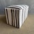 Off-white Rectangular Off-White & Dark Brown Striped Ottoman Made From a Vintage Turkish Rug For Sale - Image 8 of 9
