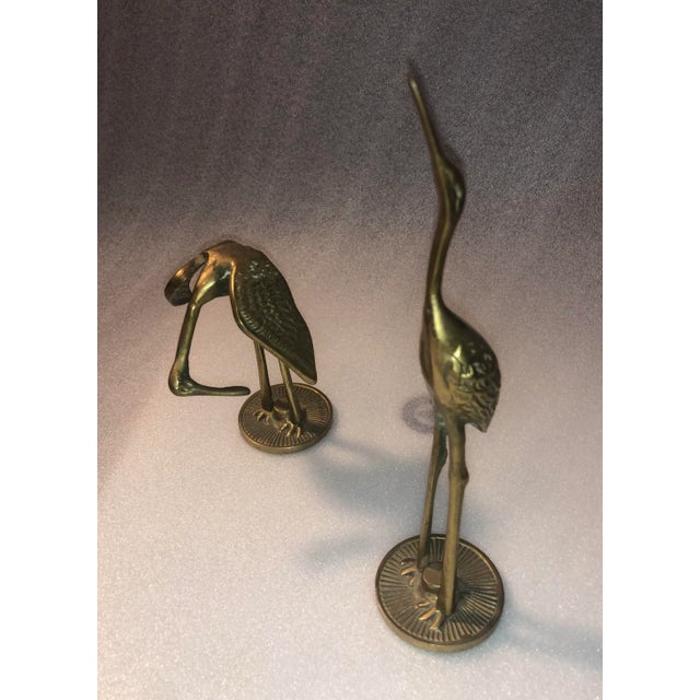 Mid Century Modern Brass Birds- a Pair For Sale - Image 4 of 8