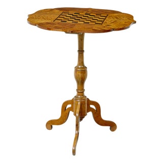 19th Century Swedish Inlaid Birch Games Table, 1880s For Sale