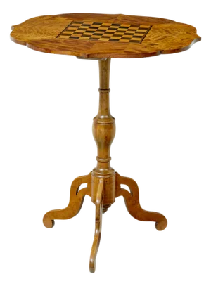 19th Century Swedish Inlaid Birch Games Table, 1880s