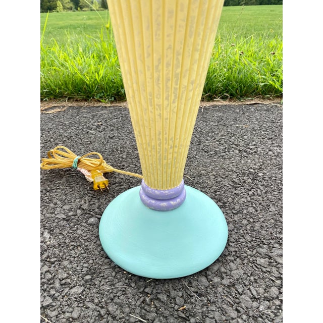 1980s Memphis Style Postmodern Color Blocked Plaster Table Lamp, 1980's For Sale - Image 5 of 7