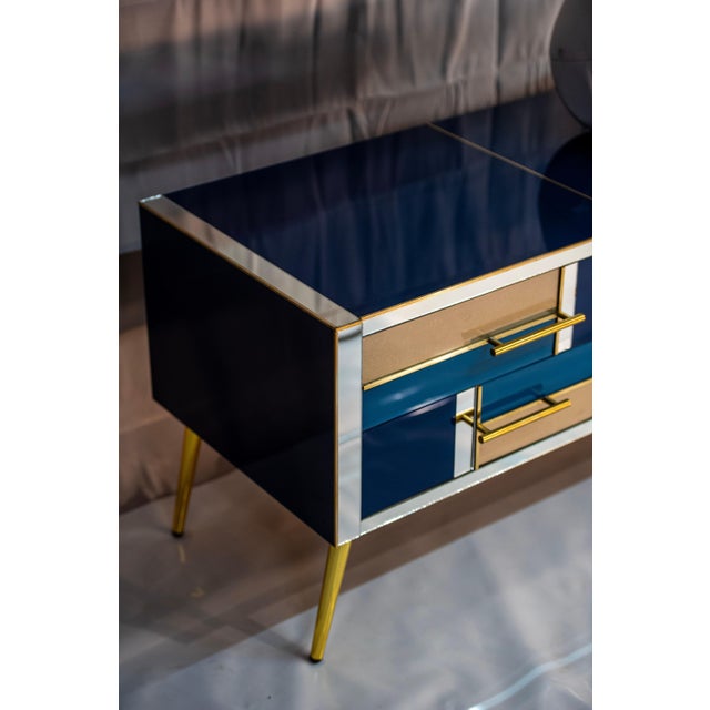 Blue Chest of Drawers in Sapphire Blue Glass from Justfurnituress SRL For Sale - Image 8 of 10