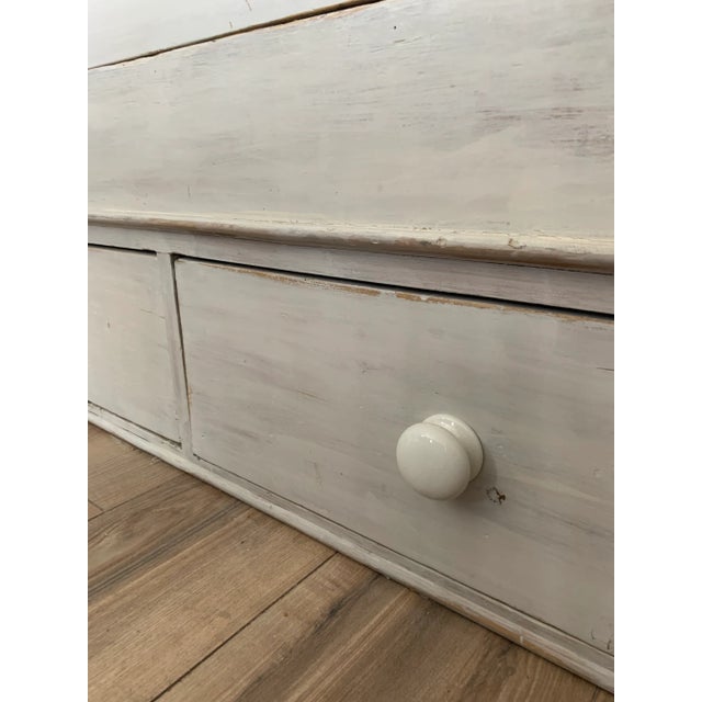Early 19th Century Antique Whitewashed Pine Armoire Cabinet For Sale - Image 10 of 13