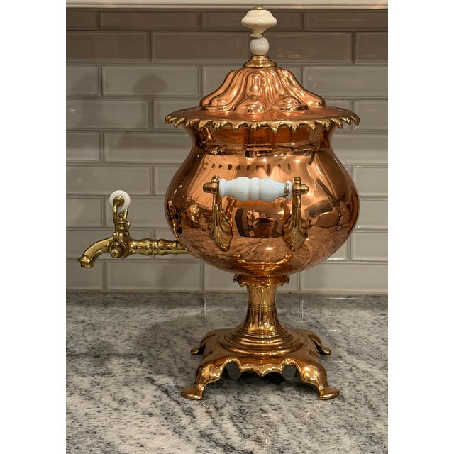 Mid-19th Century Victorian Copper & Brass Samovar Tea Urn, England, C. 1860 For Sale In Dallas - Image 6 of 18