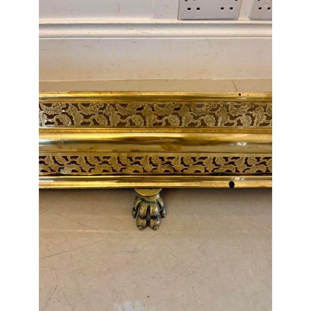 Antique Regency Brass Fender with Original Fire Irons, 1830 For Sale - Image 12 of 13