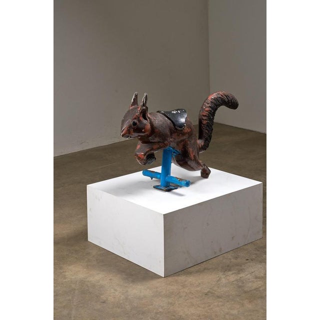 Mid-Century Industrial Aluminum Carousel Squirrel Figure on Stand, 1960s For Sale - Image 3 of 6