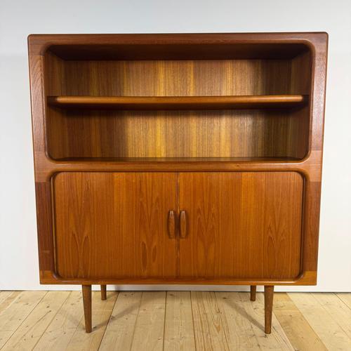 Vintage Teak Bookcase with Tambour Doors from Dyrlund, Denmark, 1960s For Sale - Image 3 of 13