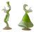 Vintage Kelly Green Venetian Murano Glass Dancers by Franco Toffolo, 1960s, Set of 2 For Sale