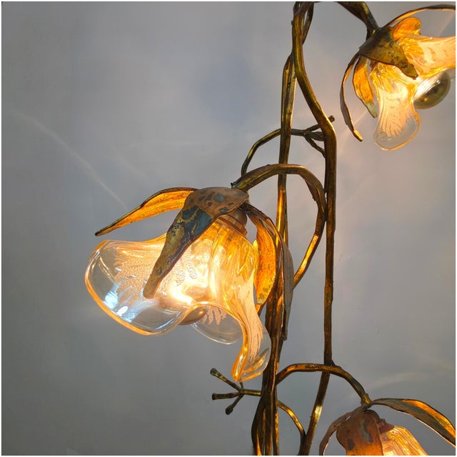 1960s Murano Glass Floral Floor Light from Poliarte, Italy, 1960s For Sale - Image 5 of 9