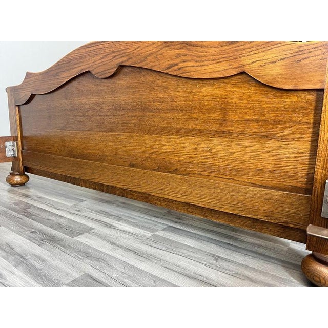 Vintage French Style King Size Bed Frame in Oak For Sale - Image 12 of 13