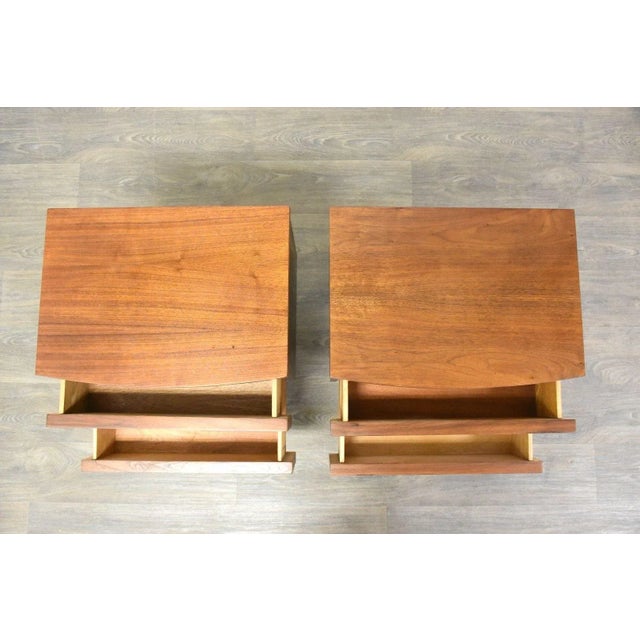 Refinished Walnut Nightstands - a Pair For Sale - Image 4 of 8
