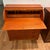 Mid Century Danish Teak Roll Top Secretary Desk With Original Key For Sale - Image 4 of 5
