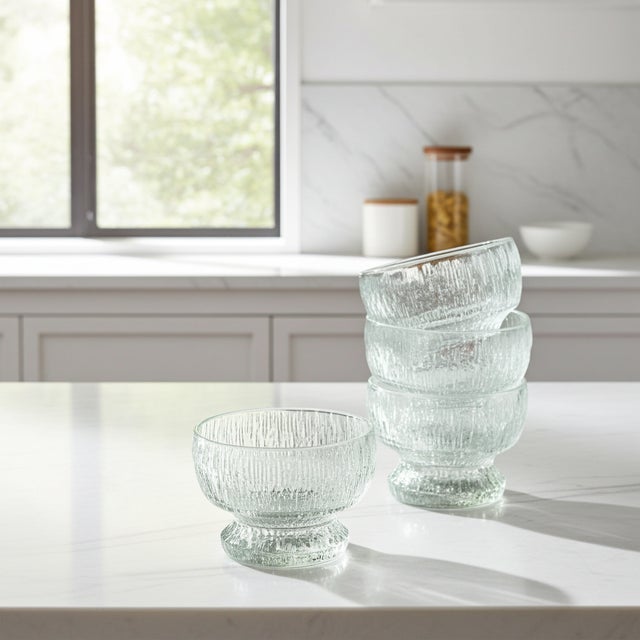 1960s Footed Dessert Bowls by Timo Sarpaneva for Iittala, 1960s, Set of 5 For Sale - Image 5 of 8