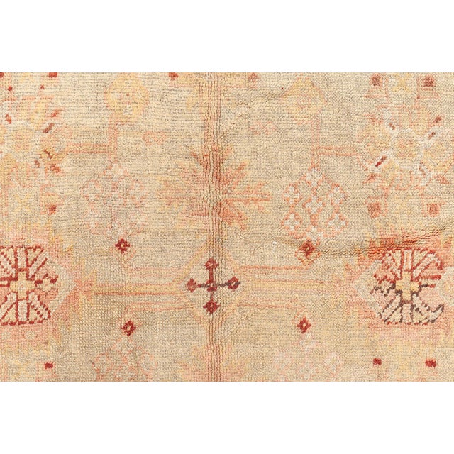 Beige 1920s Turkish Oushak Rug For Sale - Image 8 of 12