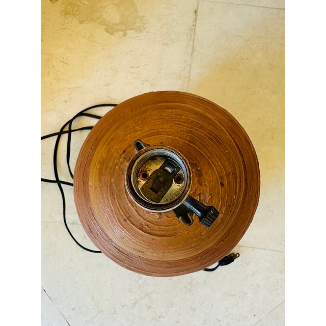 Terra Cotta Vintage Rustic Terracotta Table Lamp For Sale - Image 8 of 11