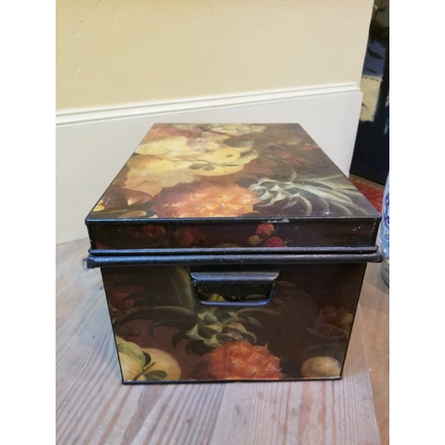 Black Antique Tole Storage Box For Sale - Image 8 of 13