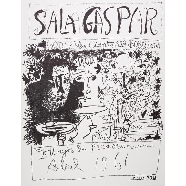 Pablo PICASSO (1881-1973) Exhibition of drawings at the Sala Gaspar gallery, 1961 Original lithograph Signed in the plate...