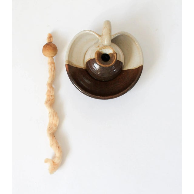 Mid-Century Studio Art Pottery Kerosene Oil Lamp For Sale - Image 4 of 7