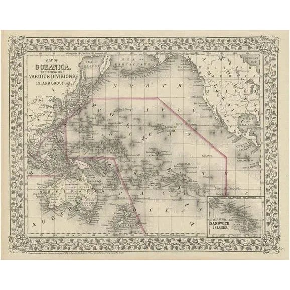Late 19th Century Map of the Pacific, 1872 For Sale - Image 5 of 5