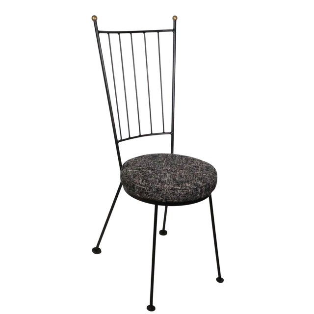 Pr. Mid Century Wrought Iron Side Chairs After Mathieu Mategot C. 1950's For Sale - Image 13 of 16