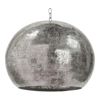 Regina Andrew Pierced Metal Sphere Pendant in Polished Nickel For Sale