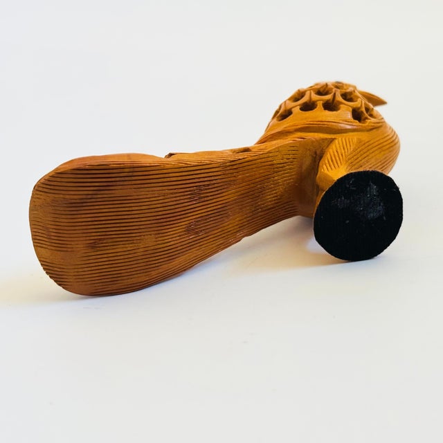 Wood Vintage Carved Wood Peacock For Sale - Image 7 of 7