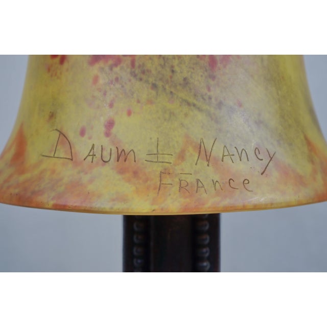 French Art Deco Table Lamp by Marcel Vasseur & Daum 1920s France For Sale - Image 9 of 11