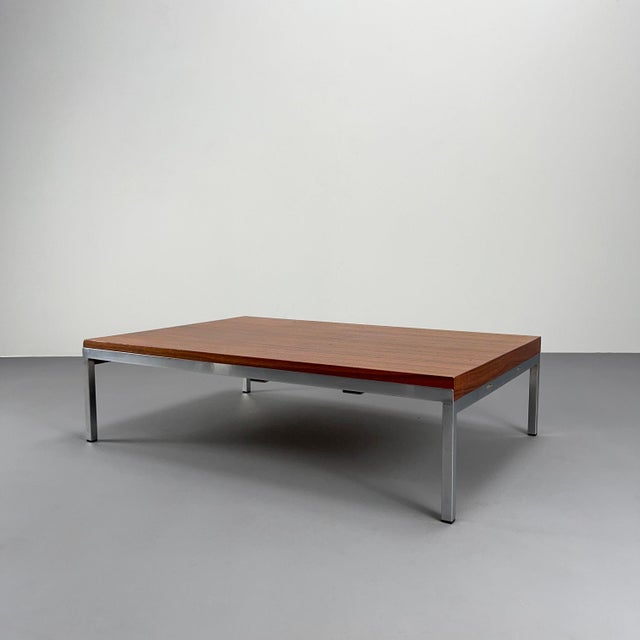 Vintage Coffee Table in Stainless Steel and Teak by Johannes Spalt for Wittmann, 1960s For Sale - Image 9 of 9