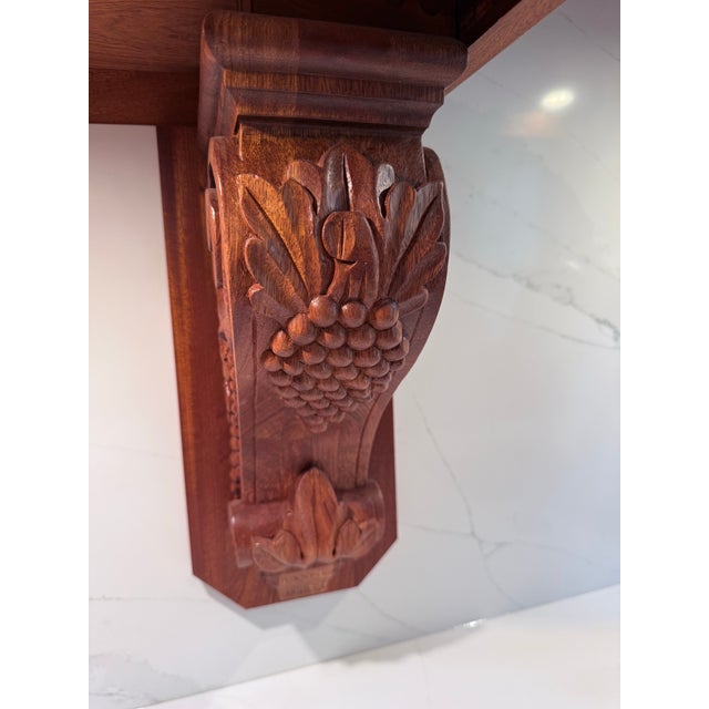 Wood Stunning Hand Carved Mahogany Wet Bar. For Sale - Image 7 of 12