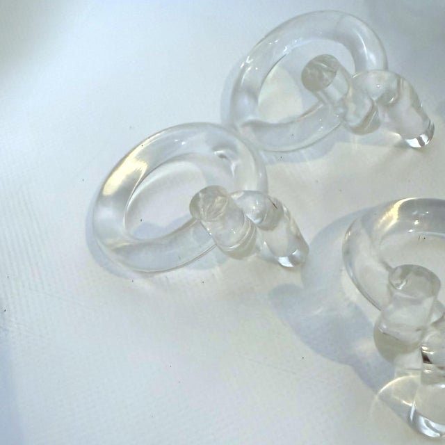 Mid-Century Modern 1960s Georg Jensen Attributed Lucite Napkin Rings - a Set of 6 For Sale - Image 3 of 7