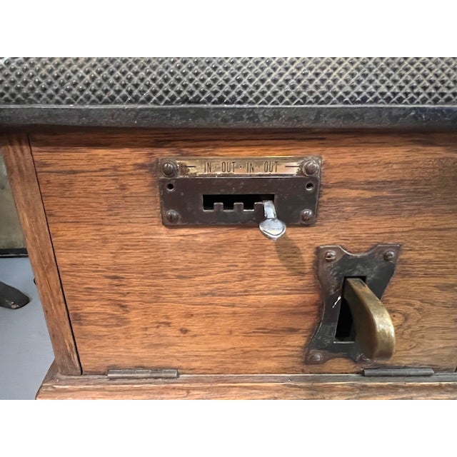 Antique English Punch Clock For Sale - Image 6 of 9