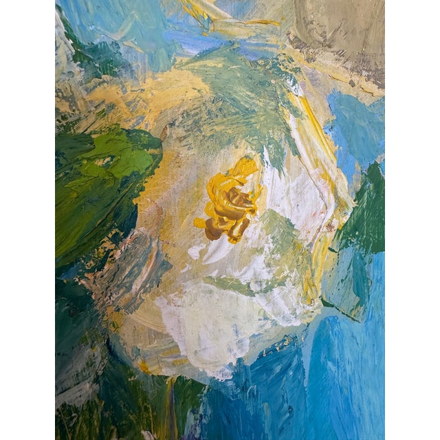 Blue Original Romantic Still Life Painting in Gorgeous Pastel Colors For Sale - Image 8 of 10