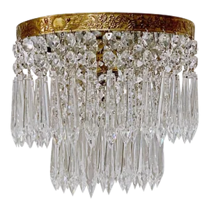 Mid-Century Italian Brass Upside Down Layered Cake Pendant