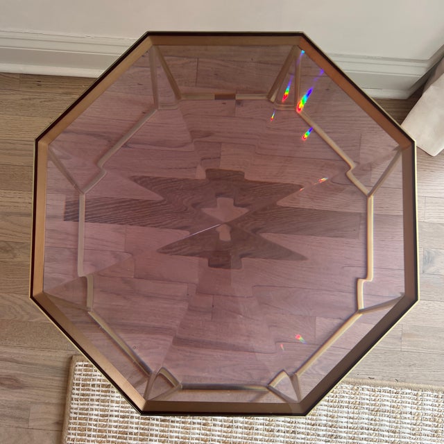 Brass McCollin Bryan Tallis Table in Rose Quartz and Brass For Sale - Image 8 of 9