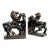 1950s Black Ceramic Horse Bookends - Black & Gold For Sale