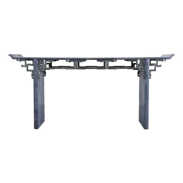Maitland Smith Modern Altar or Console Table in Faux Shagreen, 20th Century For Sale