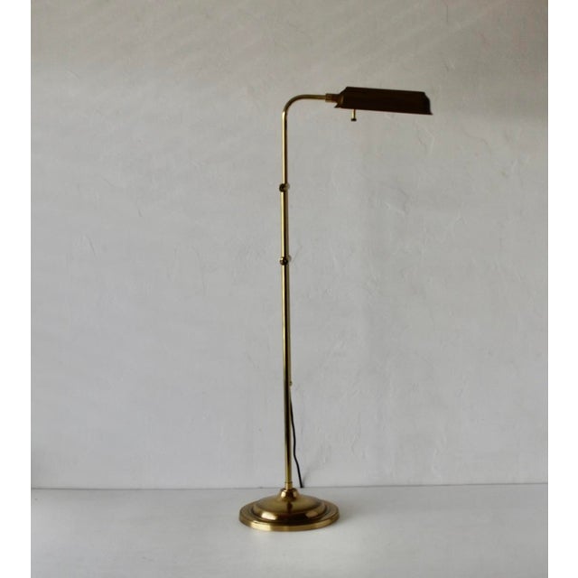 1970s Frederick Cooper Style Brass Pharmacy Library Reading Floor Lamp For Sale - Image 12 of 18