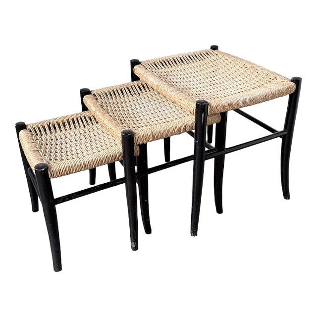 Italian Stools by Spinetto Chiavari, 1960s, Set of 3 For Sale