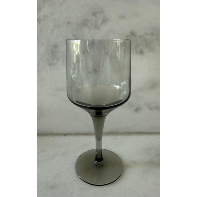 Orrefors Set of 5 Mid Century Orrefors Rhapsody Smoke Cordial Glasses For Sale - Image 4 of 8