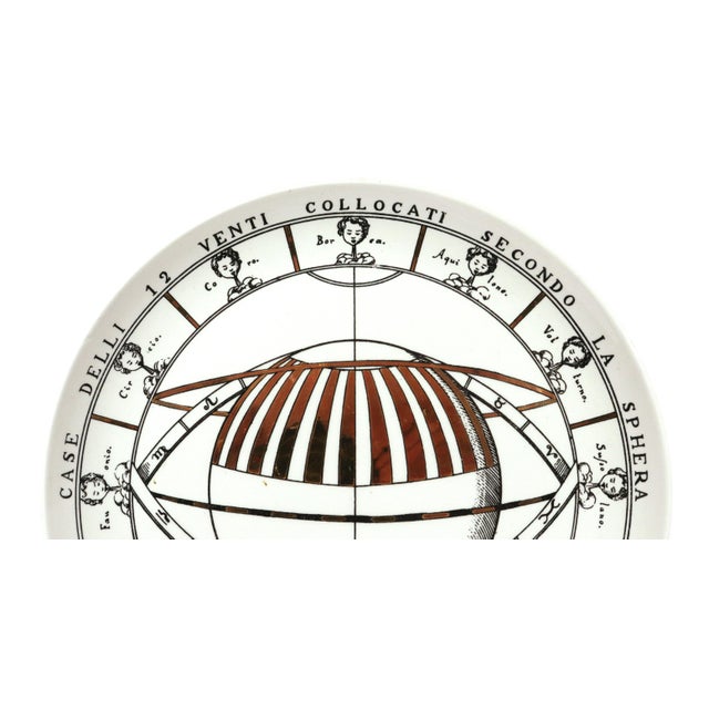 Mid-Century Modern Piero Fornasetti Astronomici Porcelain Plate, Armillary Sphere and Twelve Winds For Sale - Image 3 of 10