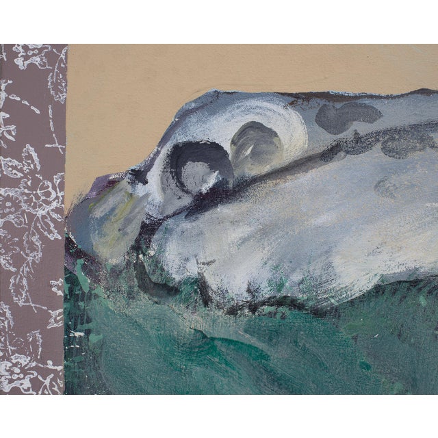 Ira Yeager 20th C. Snow Leopard Oil Canvas Painting 6 Ft For Sale - Image 13 of 18