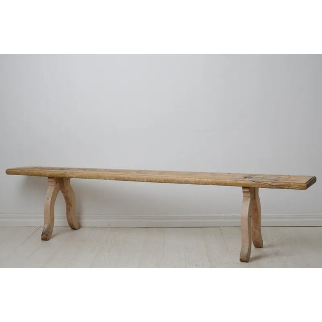 Antique Swedish Folk Art Bench For Sale - Image 5 of 10