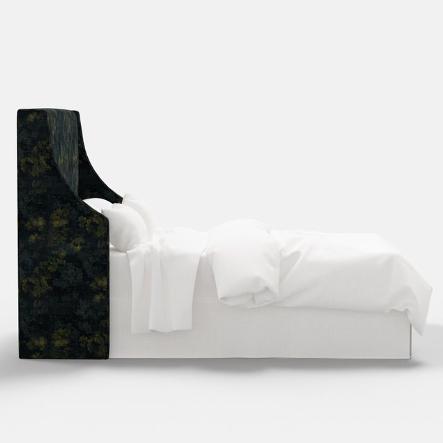 Not Yet Made - Made To Order Holden Wingback Headboard in Verdure Navy, Twin For Sale - Image 5 of 6