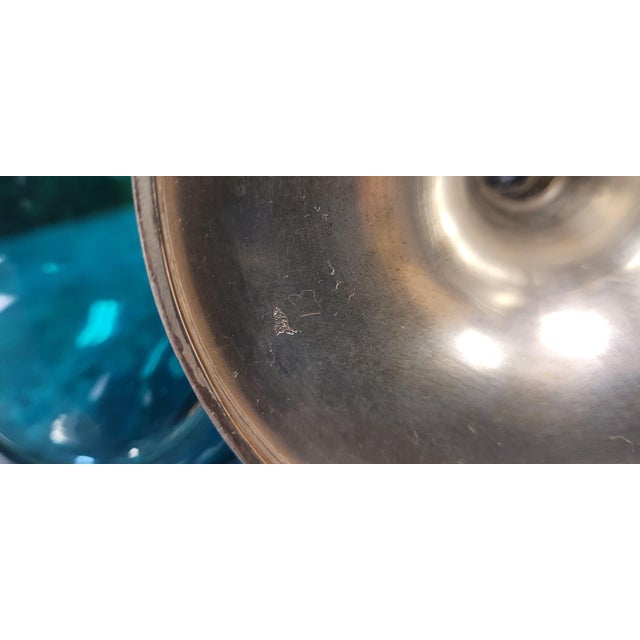Aqua Fine Antique Sterling Silver Trumpet Vase For Sale - Image 8 of 12