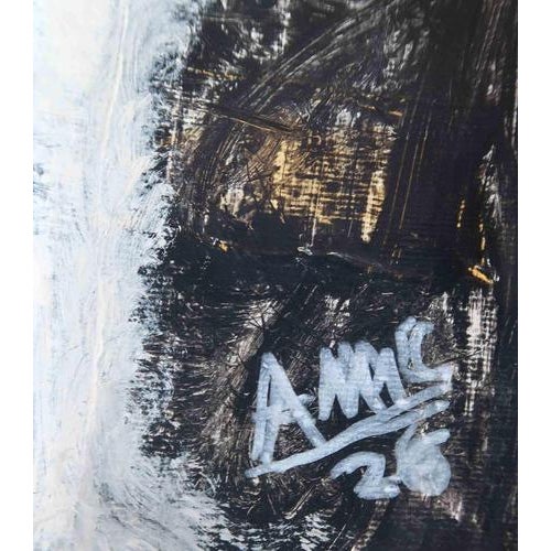 Contemporary Anna Maria Caboni, Golden Abstract Painting, Acrylic on Canvas For Sale - Image 3 of 4