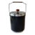 1960s Mid Century Modern Black Faux Alligator, Chrome and Wood Ice Bucket by Kromex For Sale