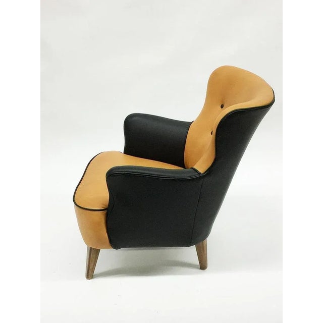 Amber & Black Colored Lounge Chair by Theo Ruth for Artifort, 1950s For Sale - Image 3 of 9