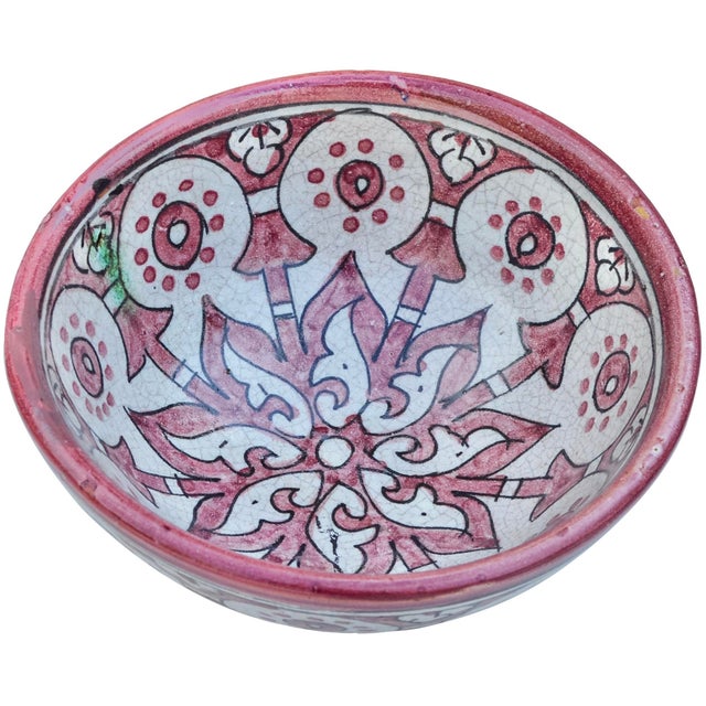 Late 19th Century Handmade Moroccan Ceramic Bowl With Moorish Motif For Sale - Image 4 of 10